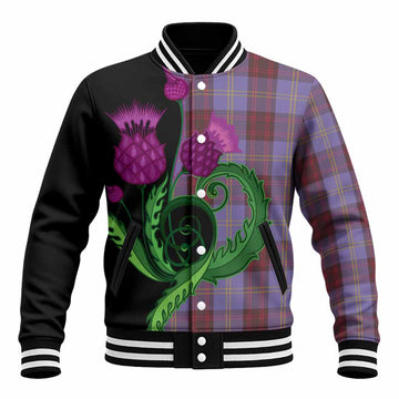 Rutherford Tartan Baseball Jacket Traditional Scottish Thistle