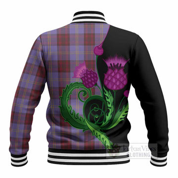 Rutherford Tartan Baseball Jacket Traditional Scottish Thistle