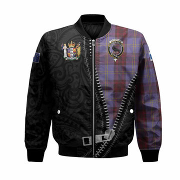 Rutherford Tartan Bomber Jacket New Zealand Pattern Unique Zipper Stylized