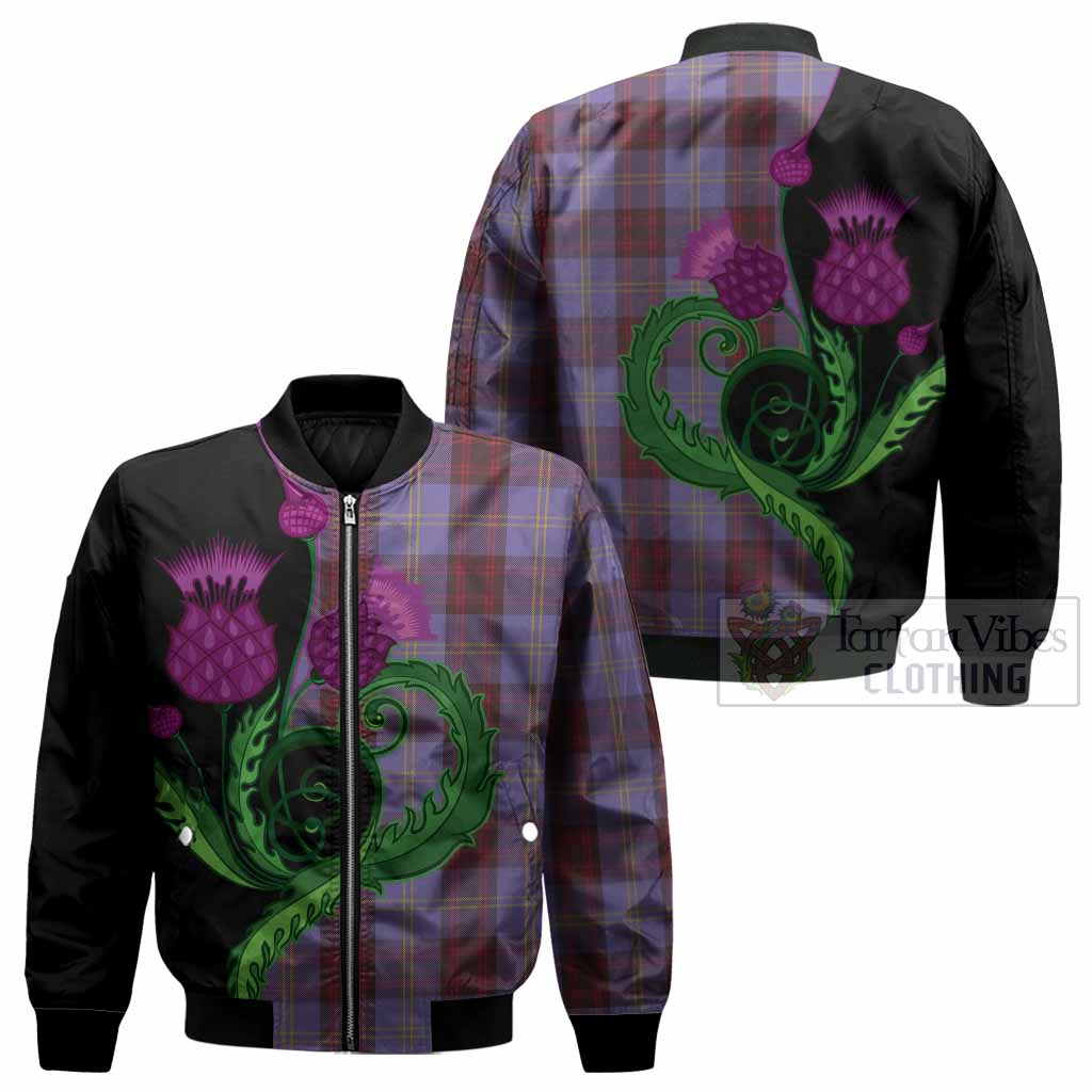 Rutherford Tartan Bomber Jacket Traditional Scottish Thistle