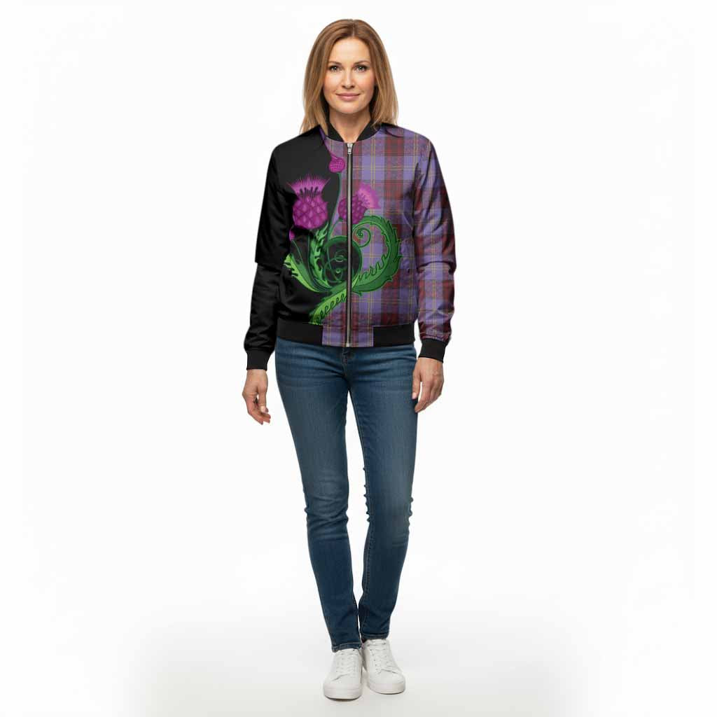 Rutherford Tartan Bomber Jacket Traditional Scottish Thistle