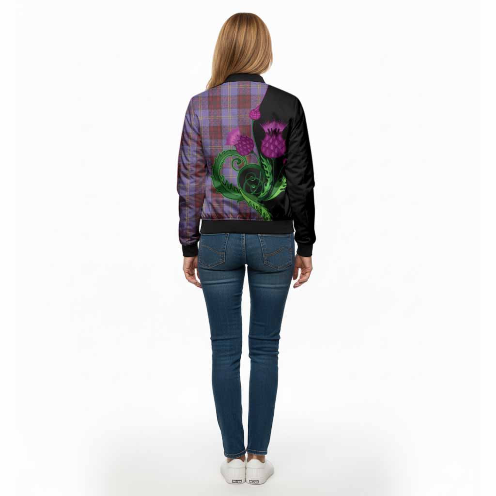Rutherford Tartan Bomber Jacket Traditional Scottish Thistle