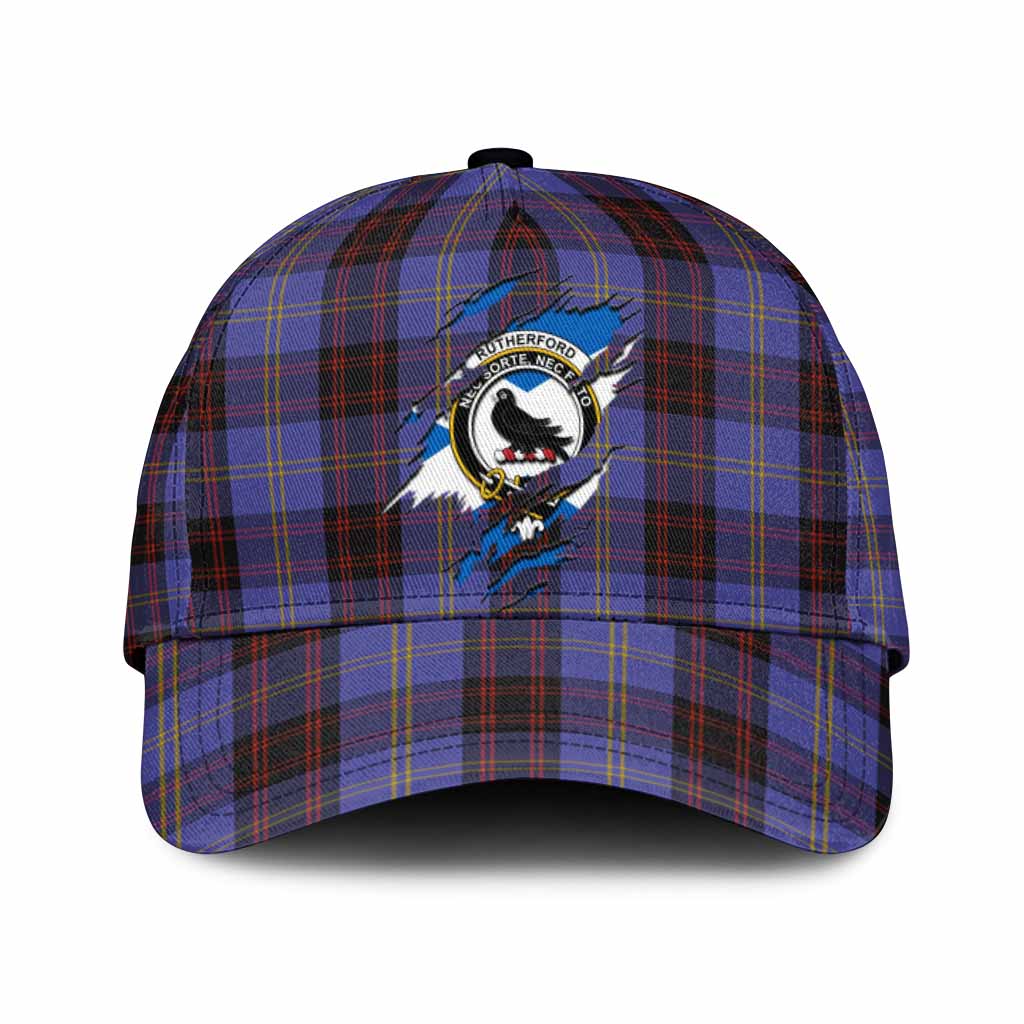Rutherford Tartan Classic Cap with Family Crest In Me Style