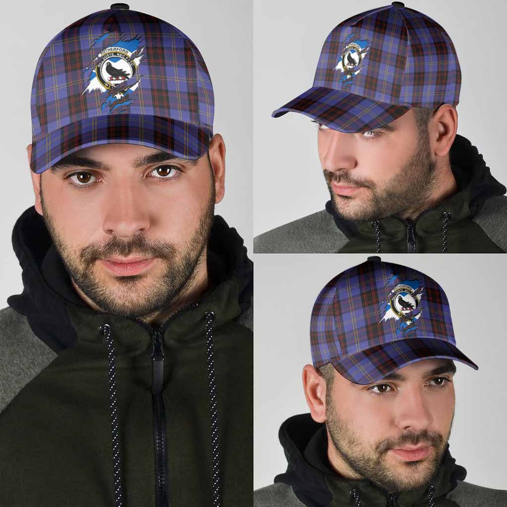 Rutherford Tartan Classic Cap with Family Crest In Me Style