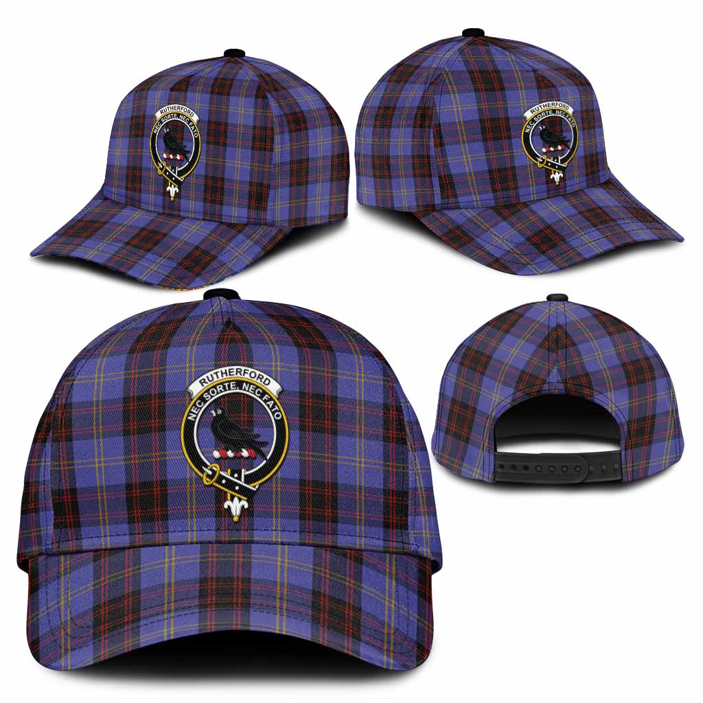 Rutherford Tartan Classic Cap with Family Crest
