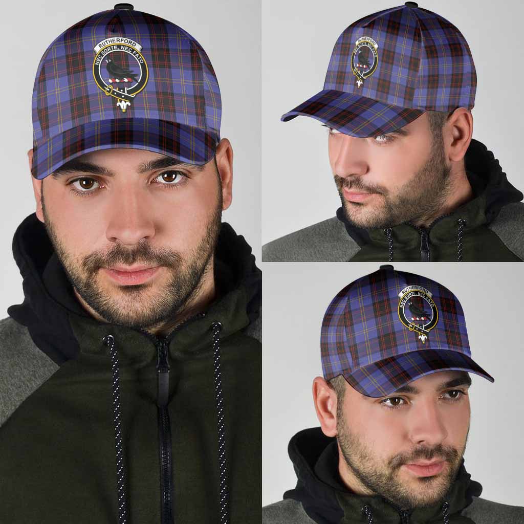 Rutherford Tartan Classic Cap with Family Crest