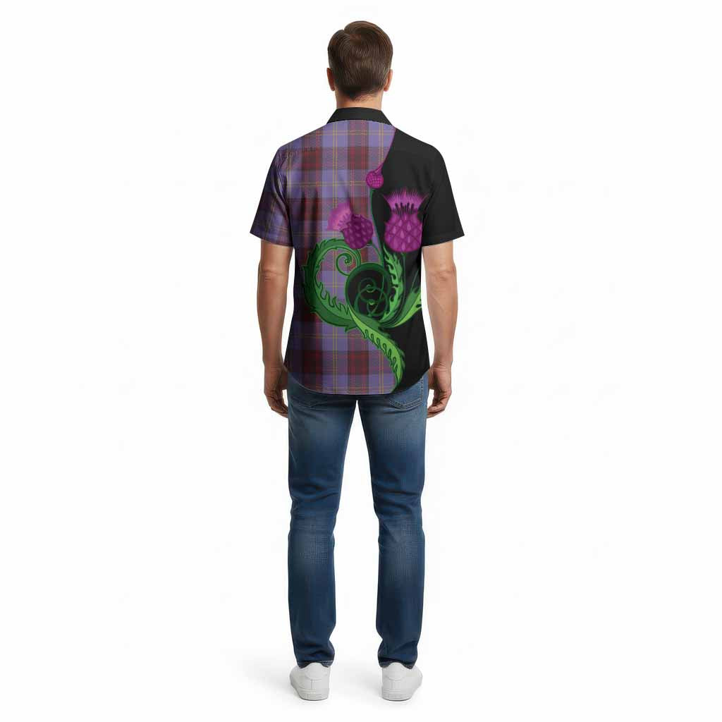 Rutherford Tartan Cotton Hawaiian Shirt Traditional Scottish Thistle