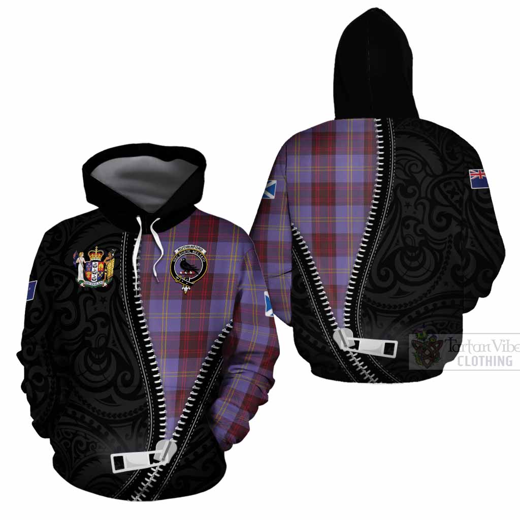Rutherford Tartan Cotton Hoodie New Zealand Pattern Unique Zipper Stylized