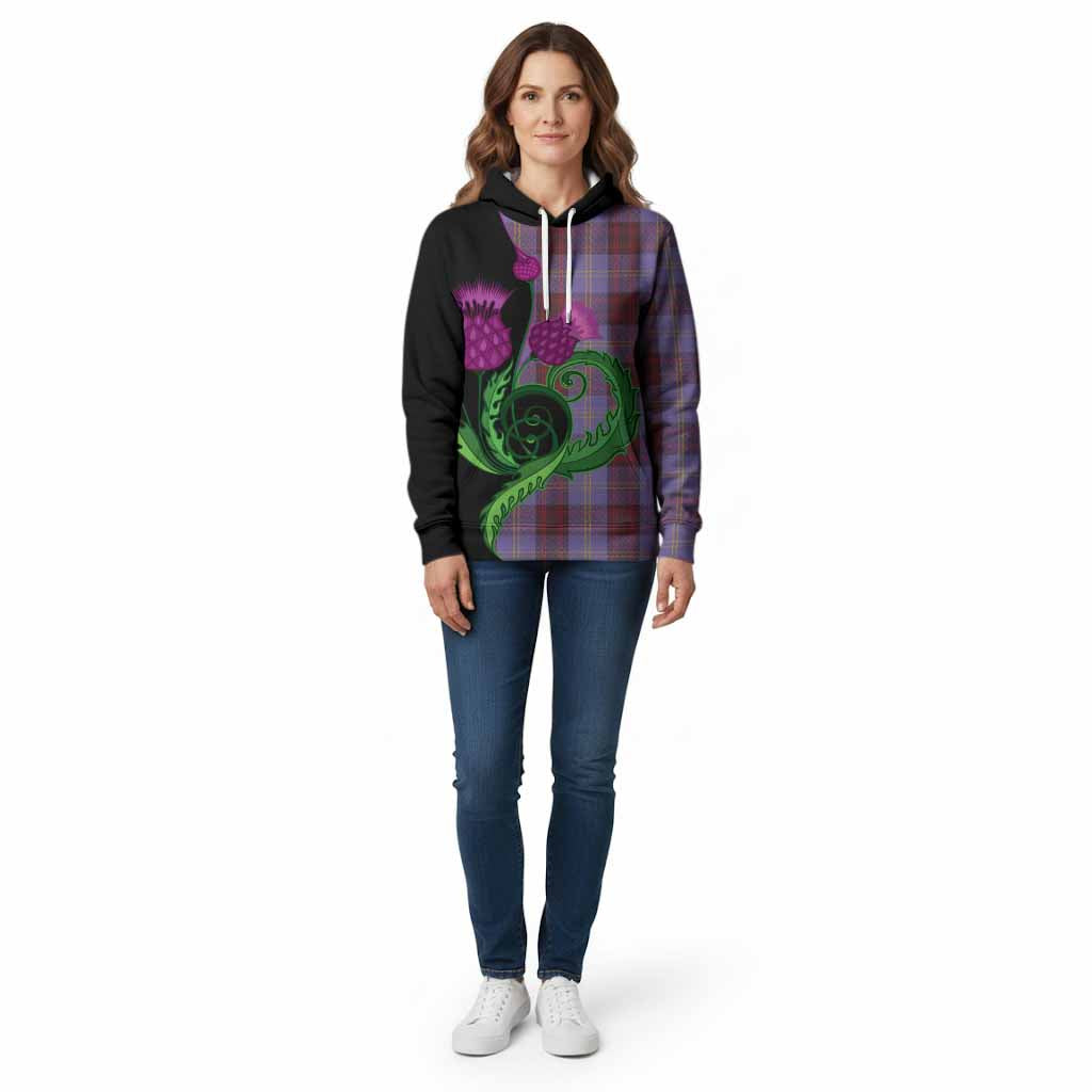 Rutherford Tartan Cotton Hoodie Traditional Scottish Thistle