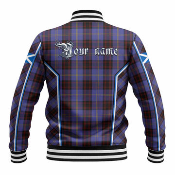 Rutherford Tartan Crest Baseball Jacket Scotland Coat of Arm Flag Style
