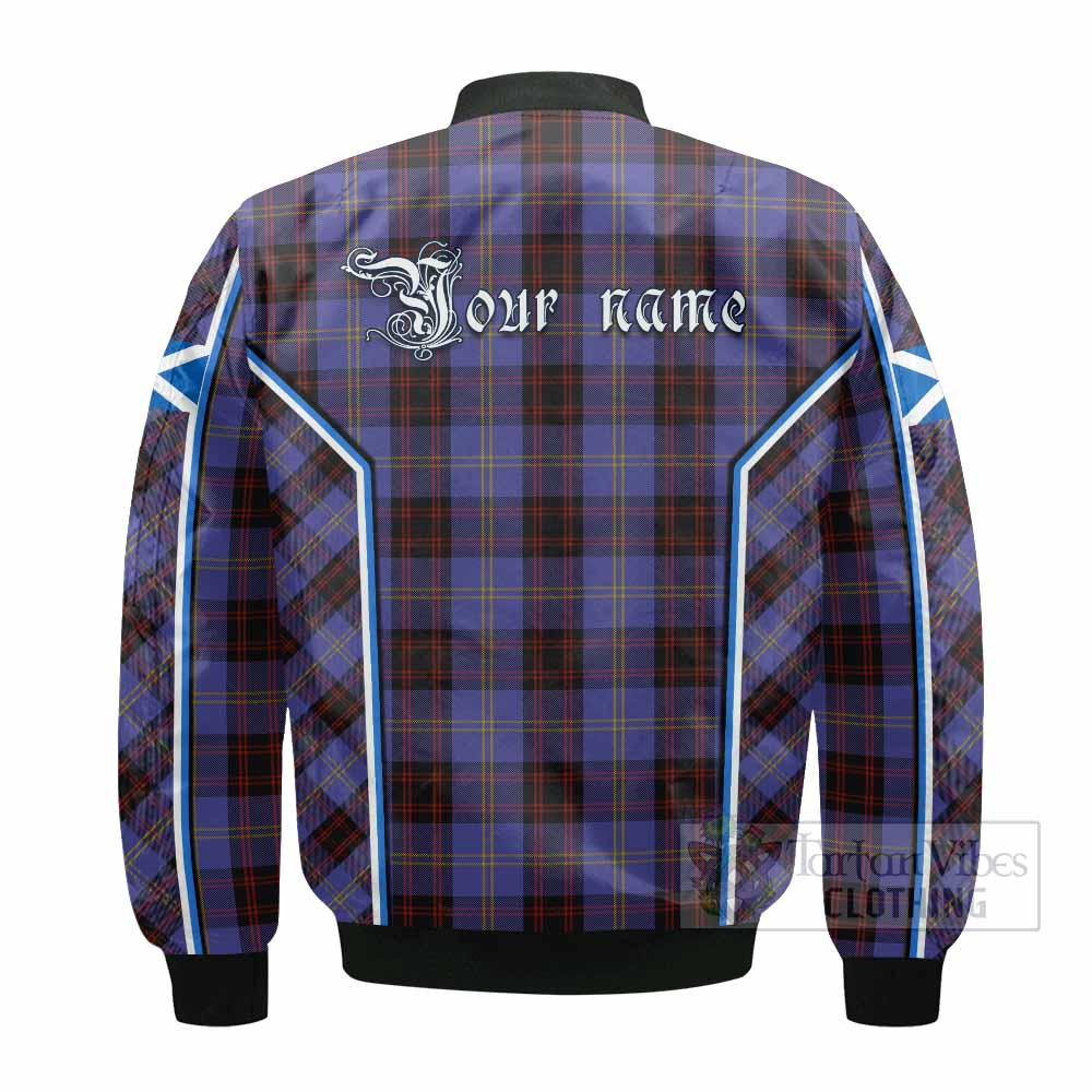 Rutherford Tartan Crest Bomber Jacket Scotland Coat of Arm Flag Style - Tartan Vibes Clothing