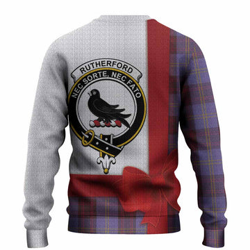 Rutherford Tartan Crest Christmas Christmas Ugly Sweater Highland Cow Bagpipes Coquette Bow Style