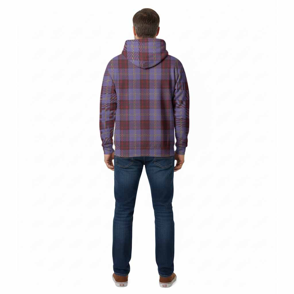 Rutherford Tartan Crest Cotton Hoodie Ferocious Lion Style
