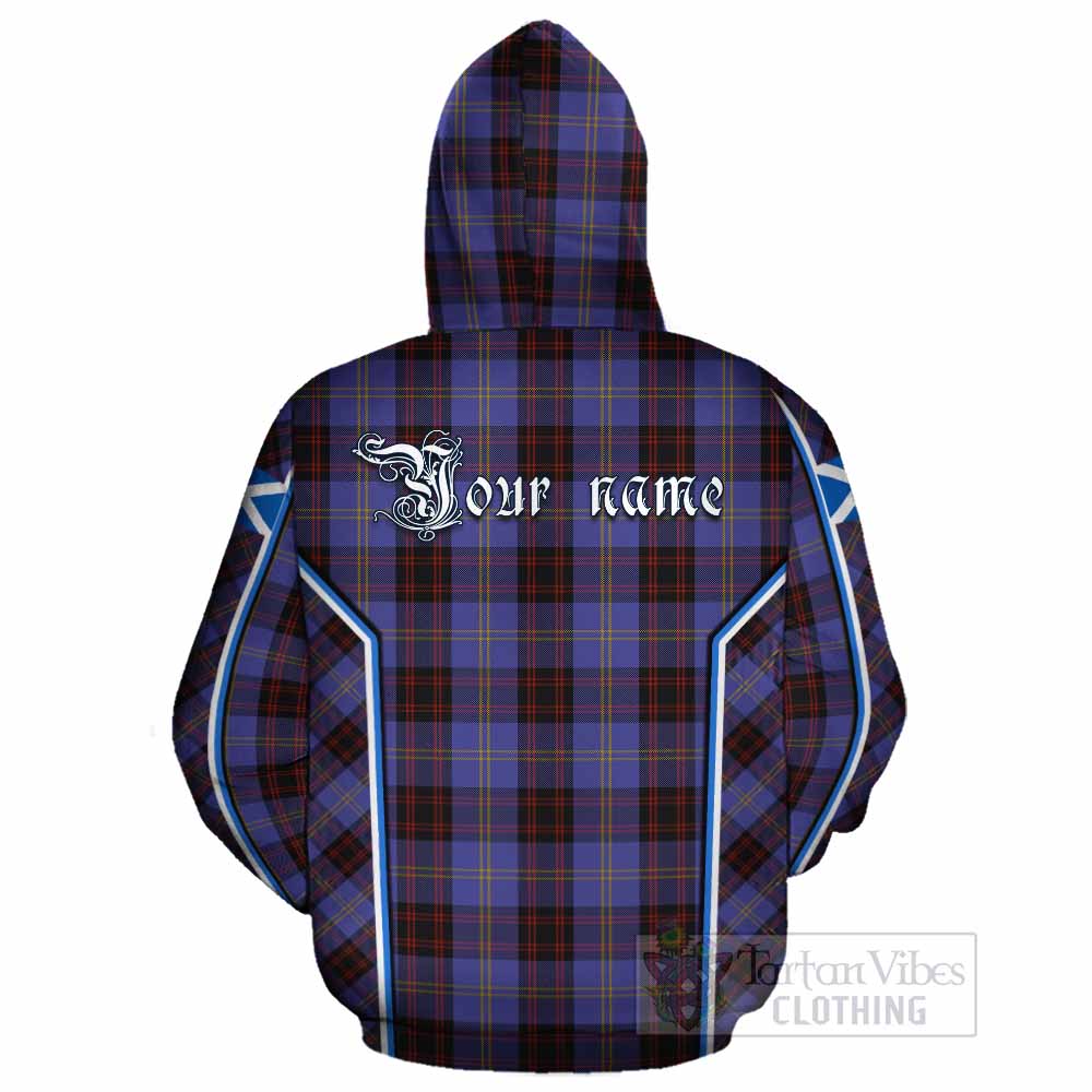 Rutherford Tartan Crest Cotton Hoodie Scotland Coat of Arm Flag Style - Tartan Vibes Clothing