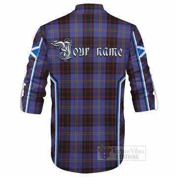 Rutherford Tartan Crest Ghillie Kilt Shirt Scotland Coat of Arm Flag Style