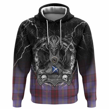 Rutherford Tartan Crest Hoodie Celtic Odin's Raven Legacy