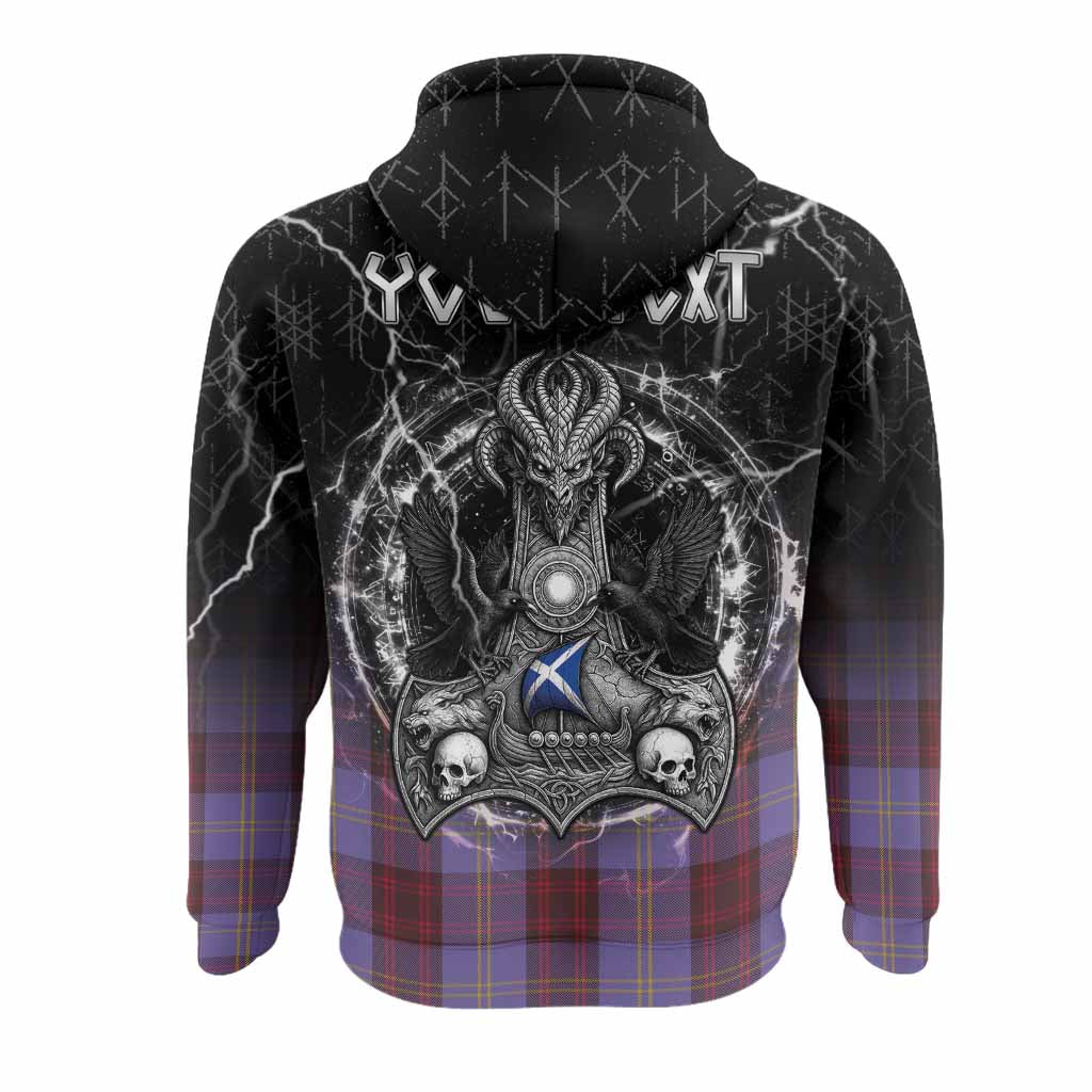 Rutherford Tartan Crest Hoodie Celtic Odin's Raven Legacy
