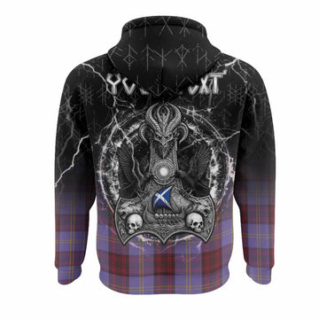 Rutherford Tartan Crest Hoodie Celtic Odin's Raven Legacy