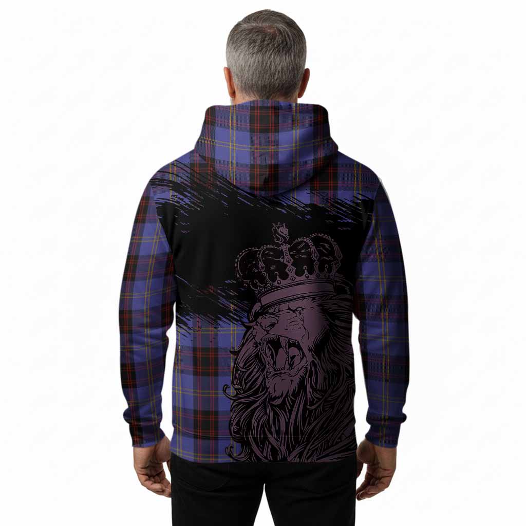 Rutherford Tartan Crest Hoodie Crowned Lion Heritage Style