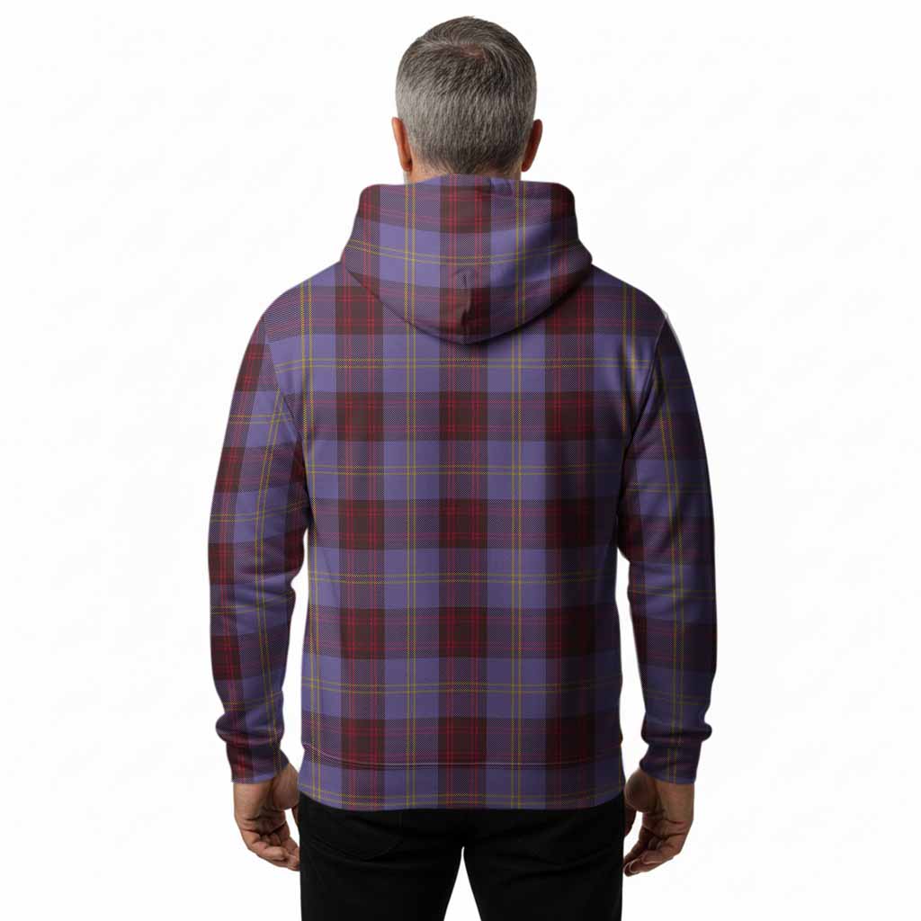 Rutherford Tartan Crest Hoodie Ferocious Lion Style