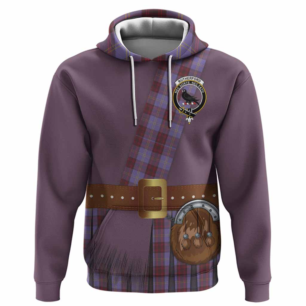 Rutherford Tartan Crest Hoodie Kilt Costume Style