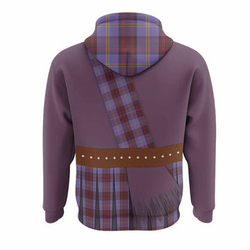 Rutherford Tartan Crest Hoodie Kilt Costume Style