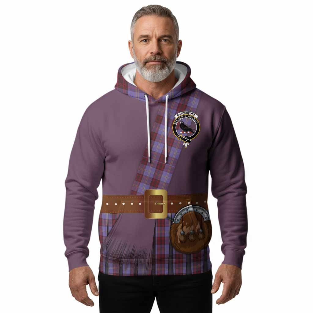 Rutherford Tartan Crest Hoodie Kilt Costume Style