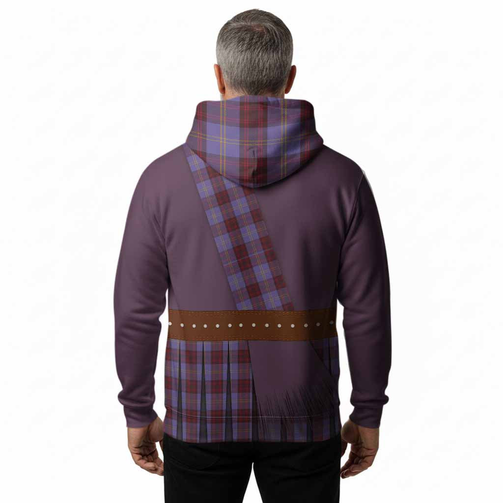Rutherford Tartan Crest Hoodie Kilt Costume Style