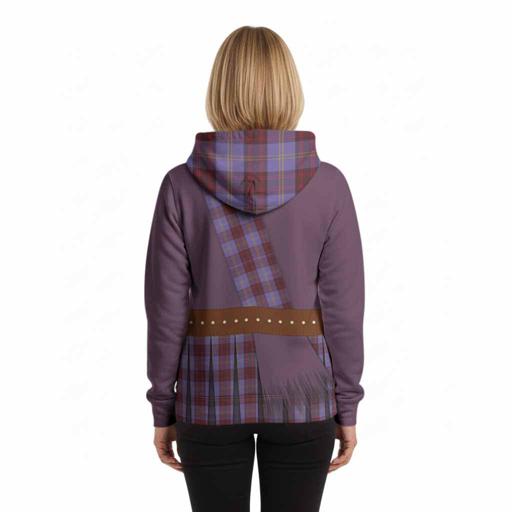 Rutherford Tartan Crest Hoodie Kilt Costume Style