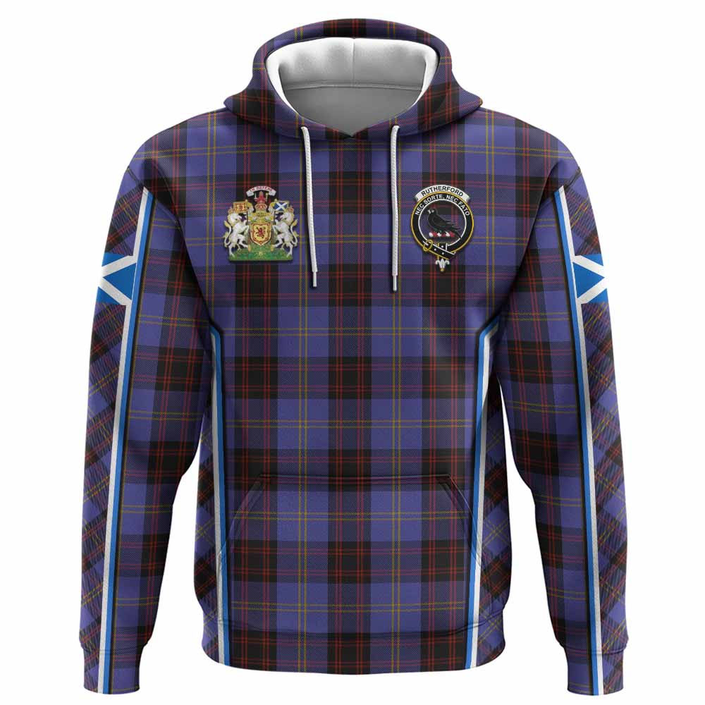 Rutherford Tartan Crest Hoodie Scotland Coat of Arm Flag Style - Tartan Vibes Clothing