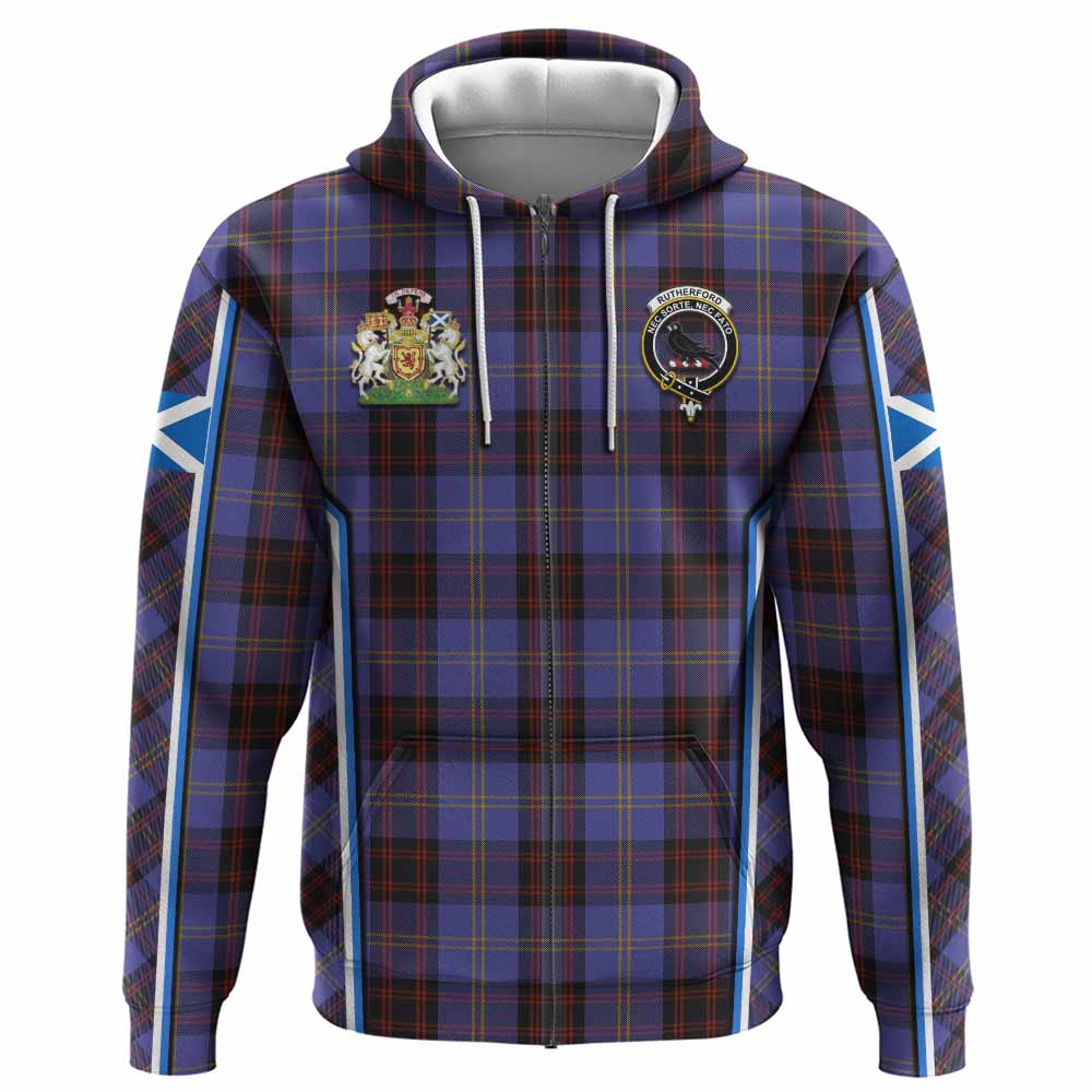 Rutherford Tartan Crest Hoodie Scotland Coat of Arm Flag Style - Tartan Vibes Clothing