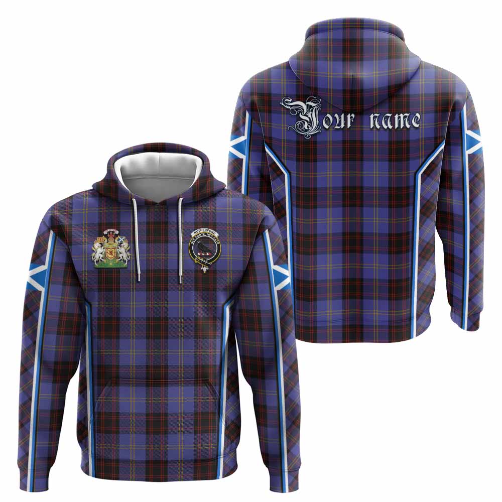 Rutherford Tartan Crest Hoodie Scotland Coat of Arm Flag Style - Tartan Vibes Clothing