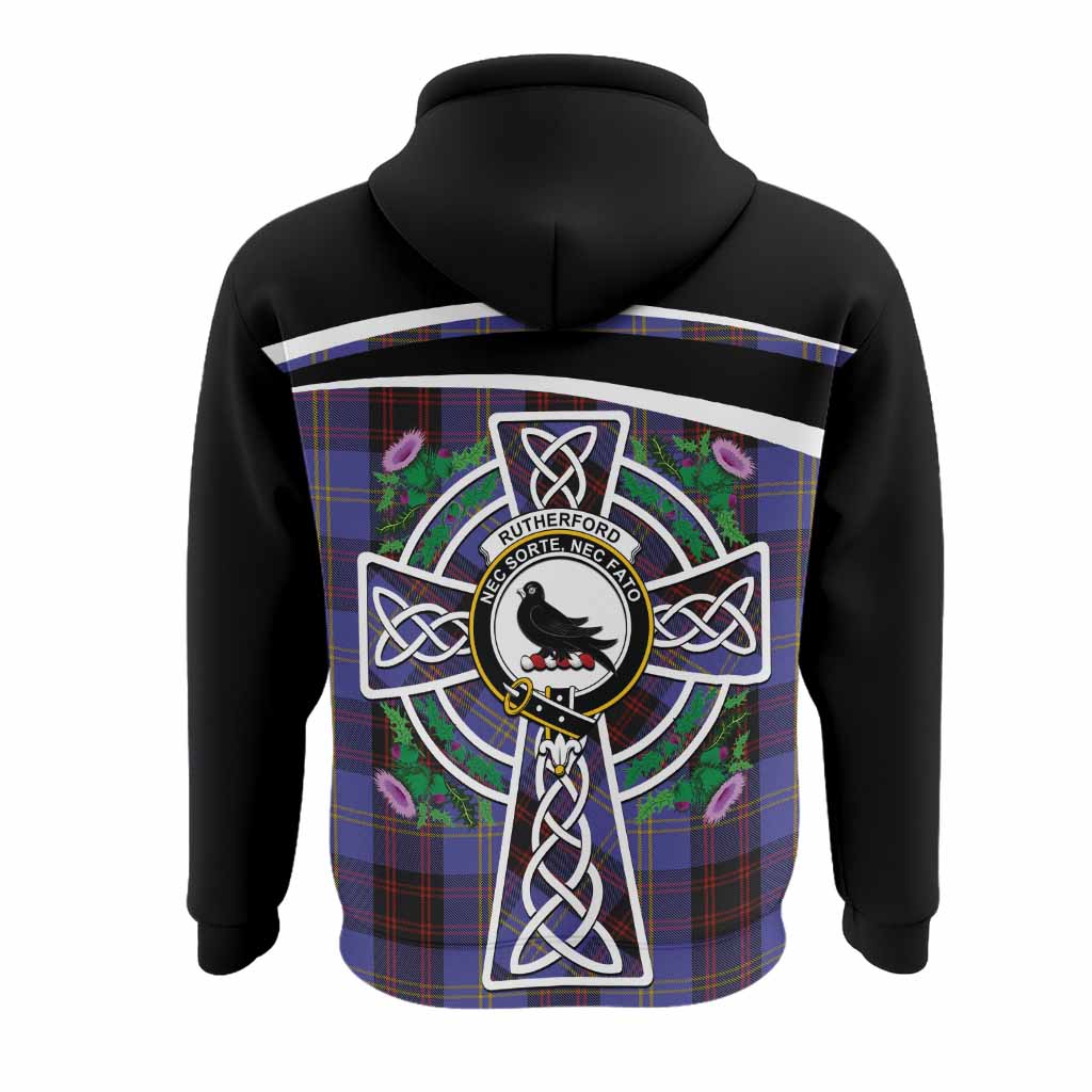 Rutherford Tartan Crest Hoodie Scottish Thistle Celtic Cross Alba Gu Brath