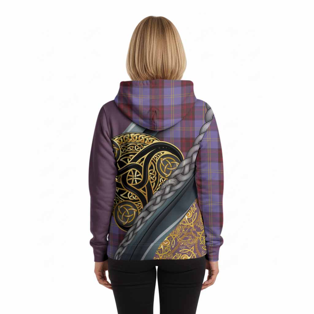 Rutherford Tartan Crest Hoodie Scottish Triskele Celtic