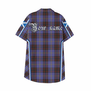 Rutherford Tartan Crest Kid Hawaiian Shirt Scotland Coat of Arm Flag Style - Tartan Vibes Clothing