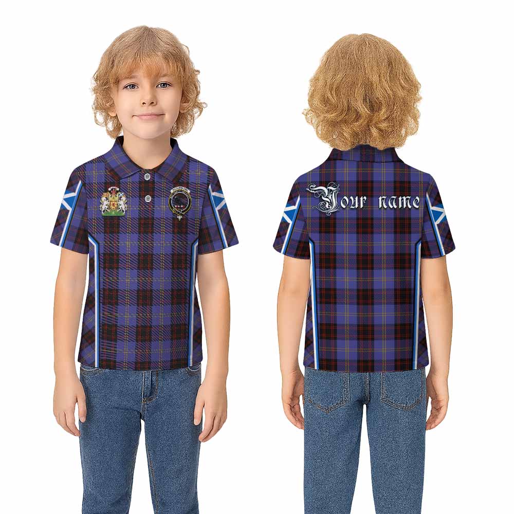 Rutherford Tartan Crest Kid Polo Shirt Scotland Coat of Arm Flag Style - Tartan Vibes Clothing