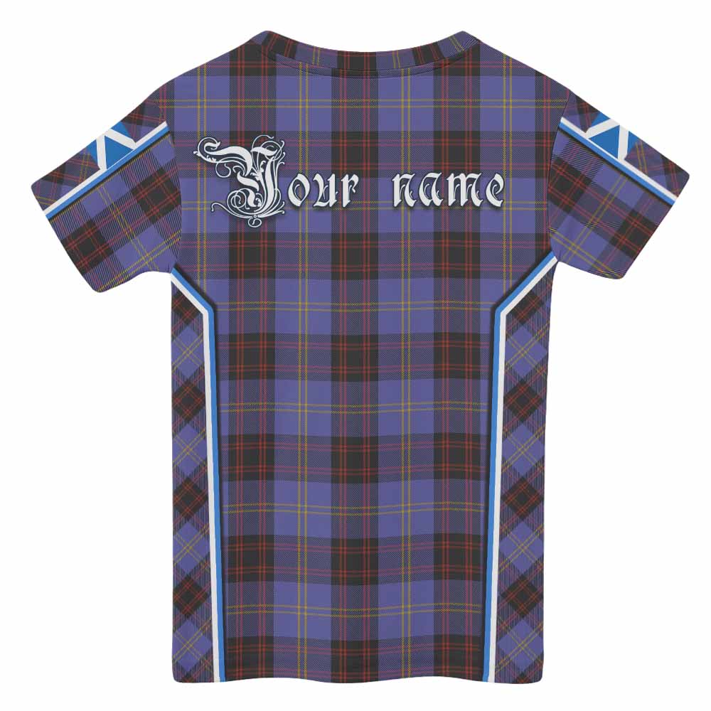Rutherford Tartan Crest Kid T-shirt Scotland Coat of Arm Flag Style - Tartan Vibes Clothing