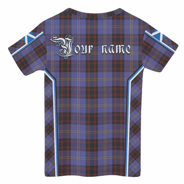 Rutherford Tartan Crest Kid T-shirt Scotland Coat of Arm Flag Style - Tartan Vibes Clothing