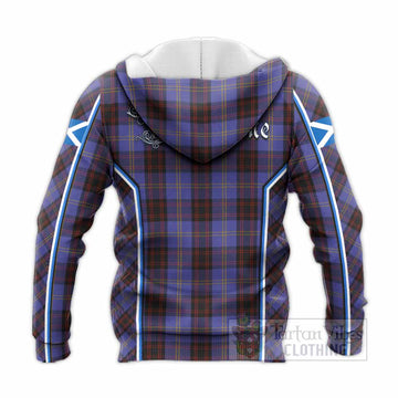 Rutherford Tartan Crest Knitted Hoodie Scotland Coat of Arm Flag Style - Tartan Vibes Clothing