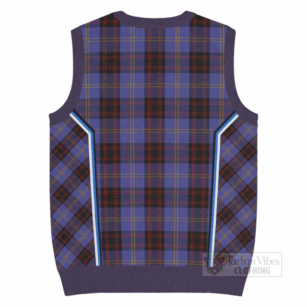 Rutherford Tartan Crest Knitted V-Neck Vest Scotland Coat of Arm Flag Style - Tartan Vibes Clothing