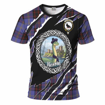 Rutherford Tartan Crest Loch Ness Monster T-Shirt Celtic Knot Nessie Art