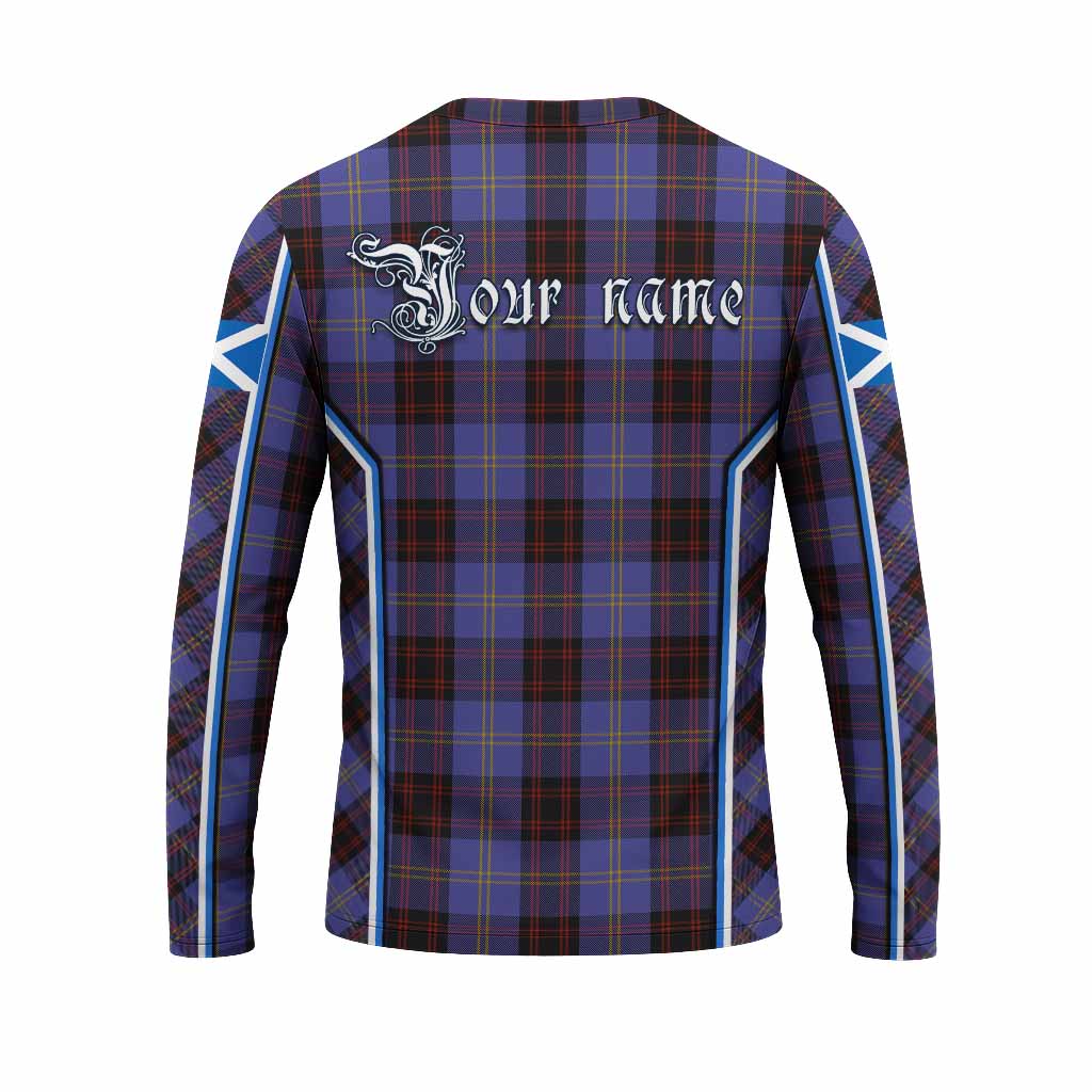 Rutherford Tartan Crest Long Sleeve T-Shirt Scotland Coat of Arm Flag Style - Tartan Vibes Clothing