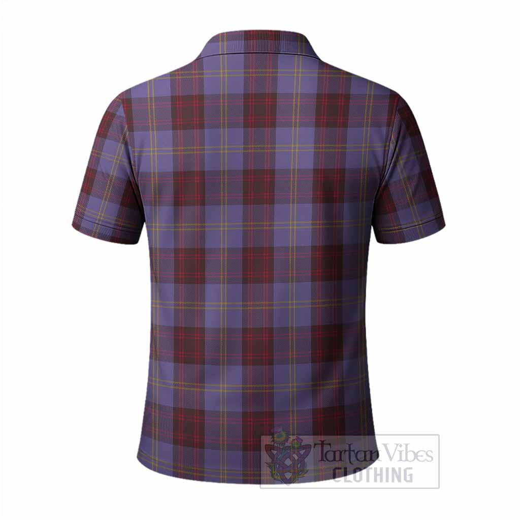Rutherford Tartan Crest Polo Shirt Ferocious Lion Style