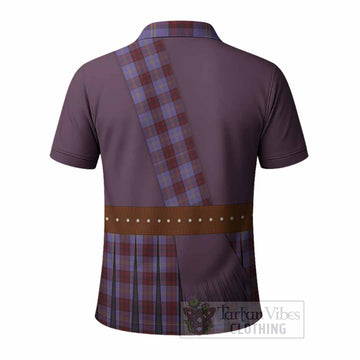 Rutherford Tartan Crest Polo Shirt Kilt Costume Style