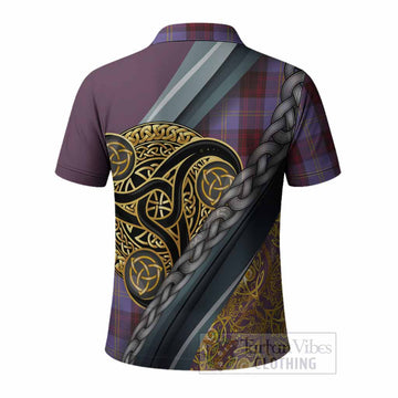 Rutherford Tartan Crest Polo Shirt Scottish Triskele Celtic