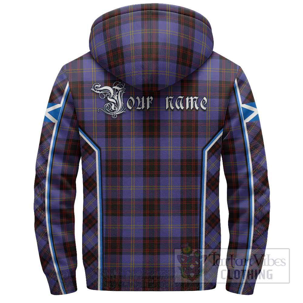 Rutherford Tartan Crest Sherpa Hoodie Scotland Coat of Arm Flag Style - Tartan Vibes Clothing