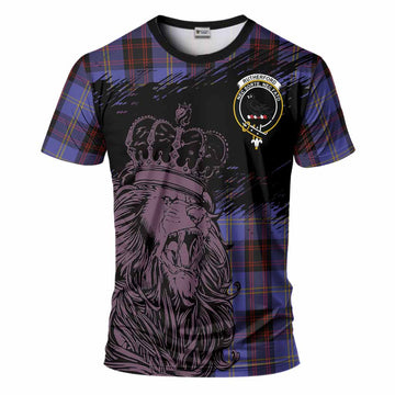 Rutherford Tartan Crest T-Shirt Crowned Lion Heritage Style