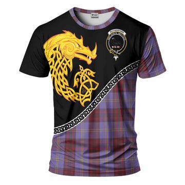 Rutherford Tartan Crest T-Shirt Legendary Dragon Knot Half Style