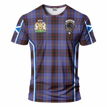Rutherford Tartan Crest T-shirt Scotland Coat of Arm Flag Style - Tartan Vibes Clothing