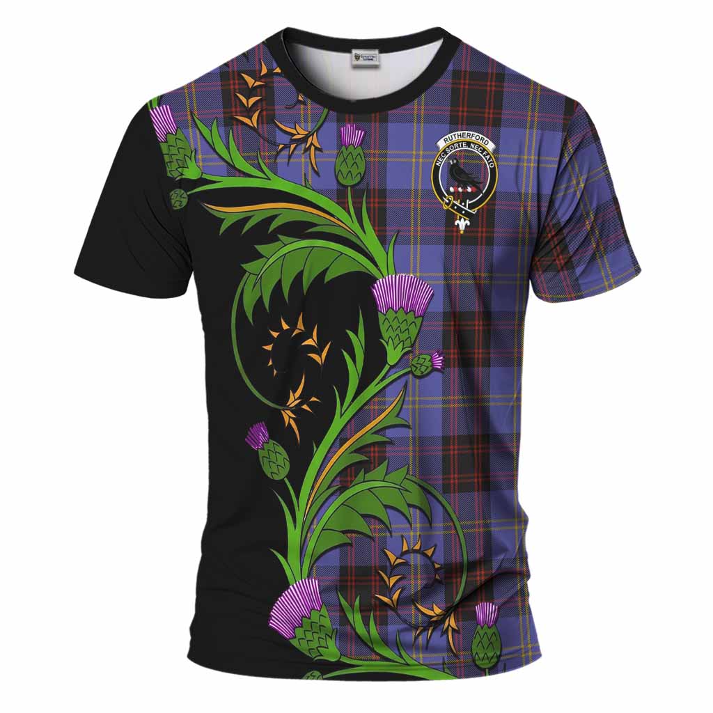 Rutherford Tartan Crest T-Shirt Scottish Thistle Pride Heritage Art